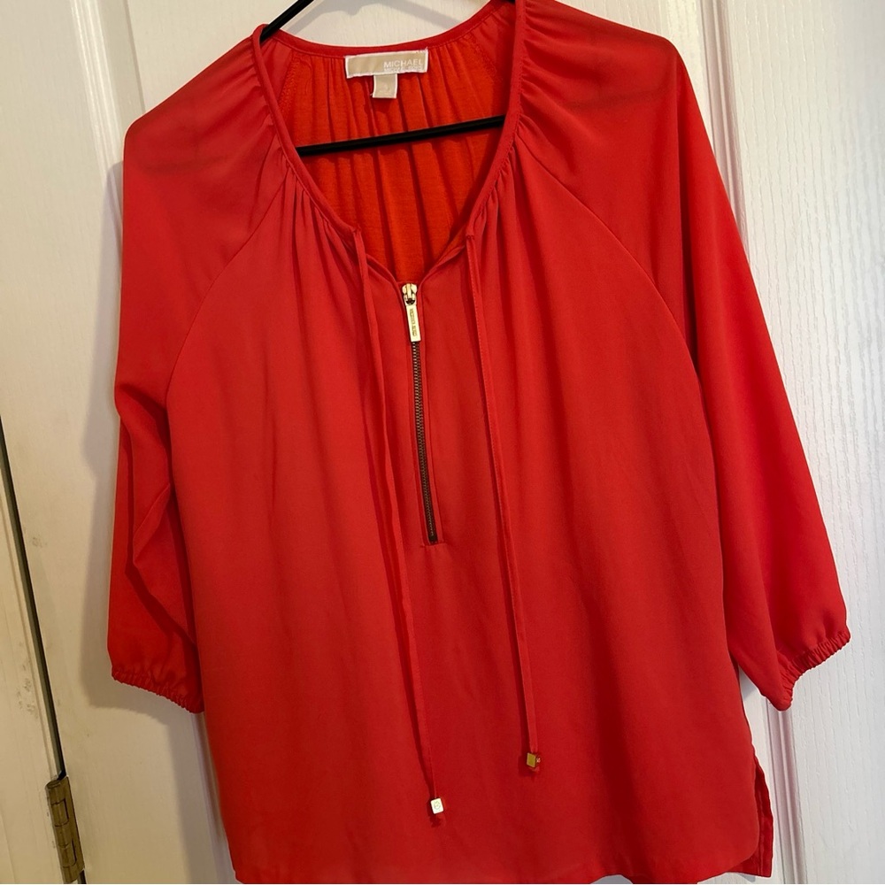 Michael Kors Orange blouse Sz small